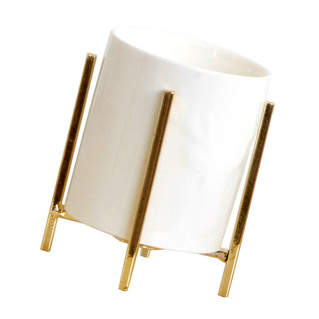 Nordic Style Tabletop Storage Makeup Brush Jewelry Holder w Golden Rack L