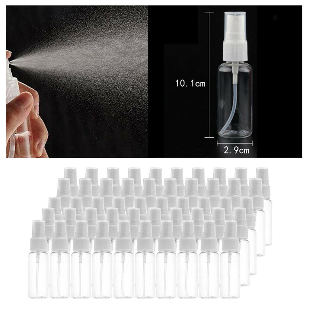 50Pcs Portable 30ml Spray Fine Mist Empty Bottle Cosmetic Reusable Bottles