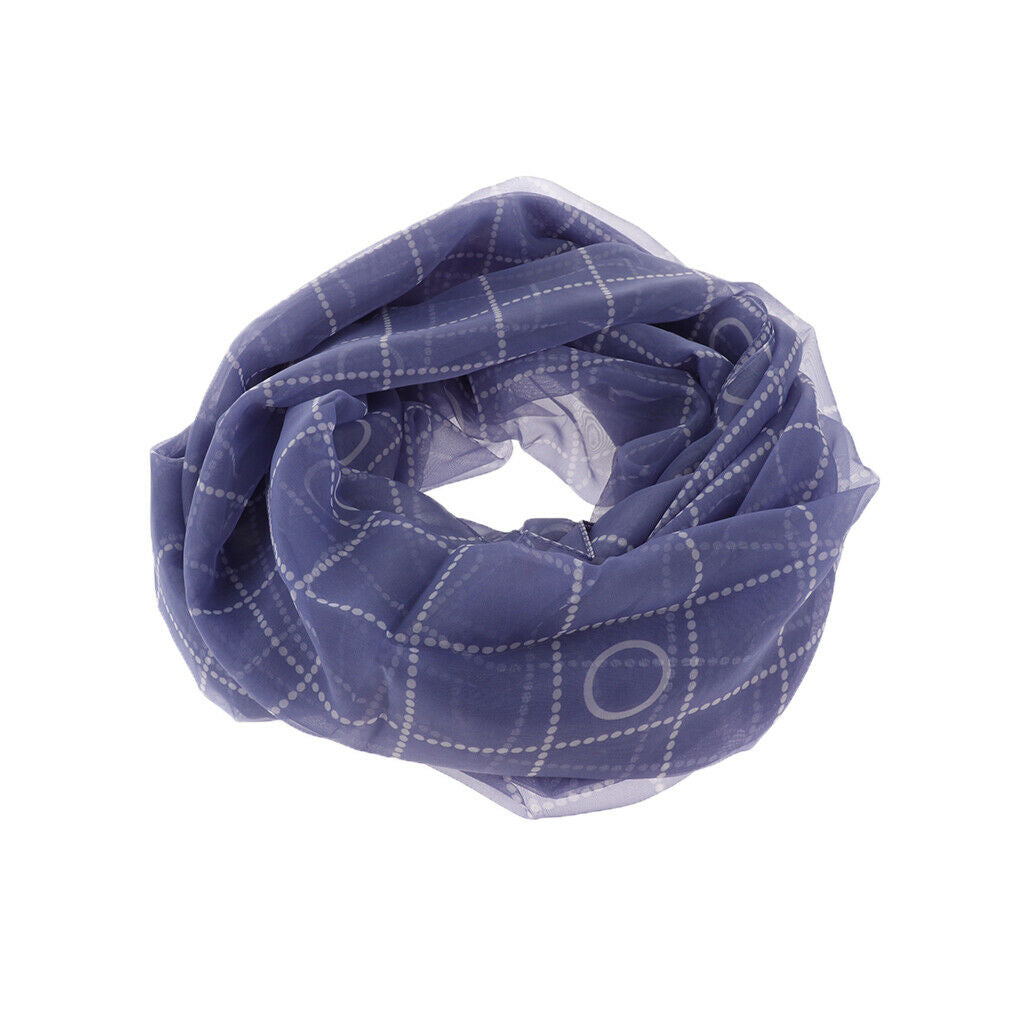 Dotted Grid Lightweight Fashion Long Scarf Shawl for Women Blue