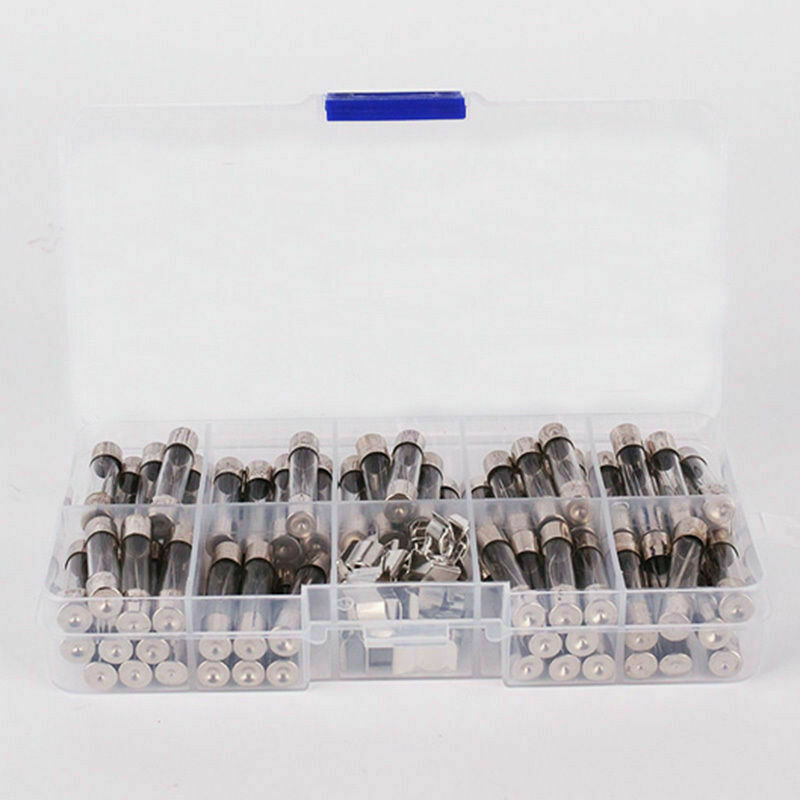 72pcs 250V 6x30mm 0.5A-30A Glass Tube Fuses Assorted Kit with Fuse Holder Hot