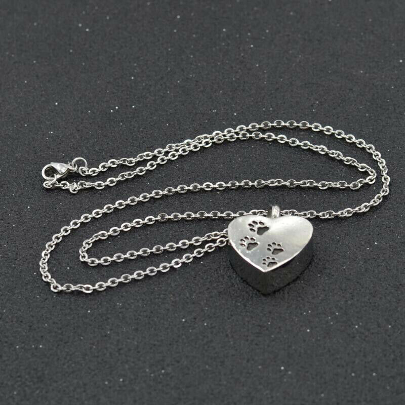 Pet Heart Urn Necklace for Ashes - Cremation Jewelry Keepsake Memorial Pe.l8