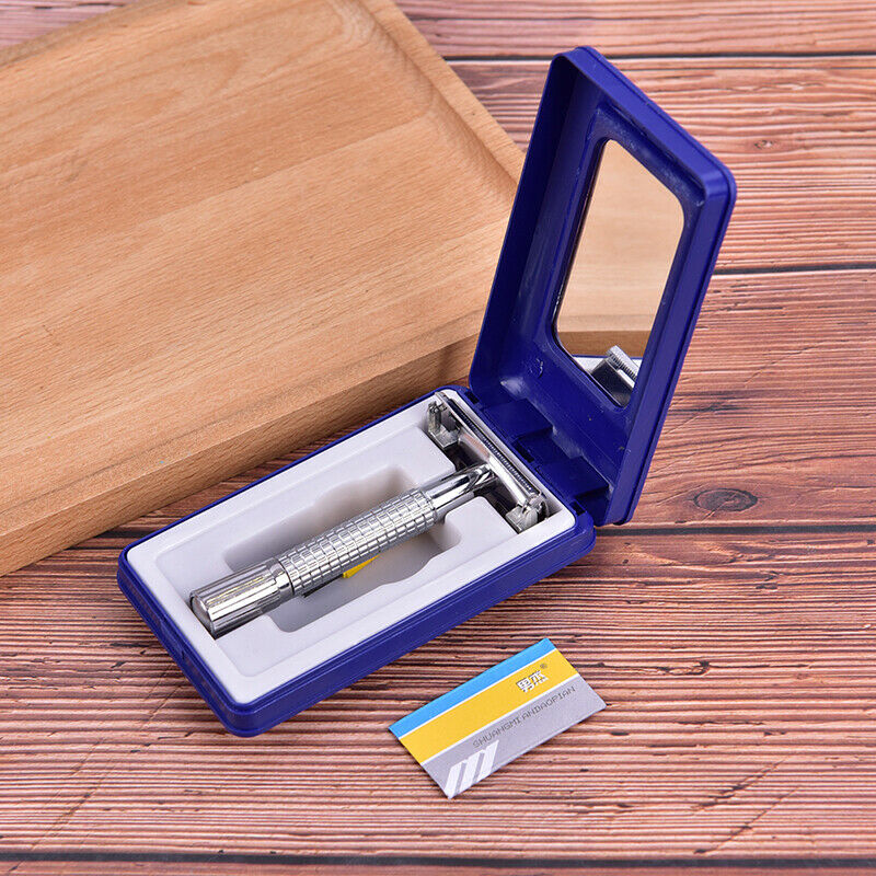 Stain Steel Razor Double Edge Blade Safety Shaver Handle Holder Blade Mir.l8