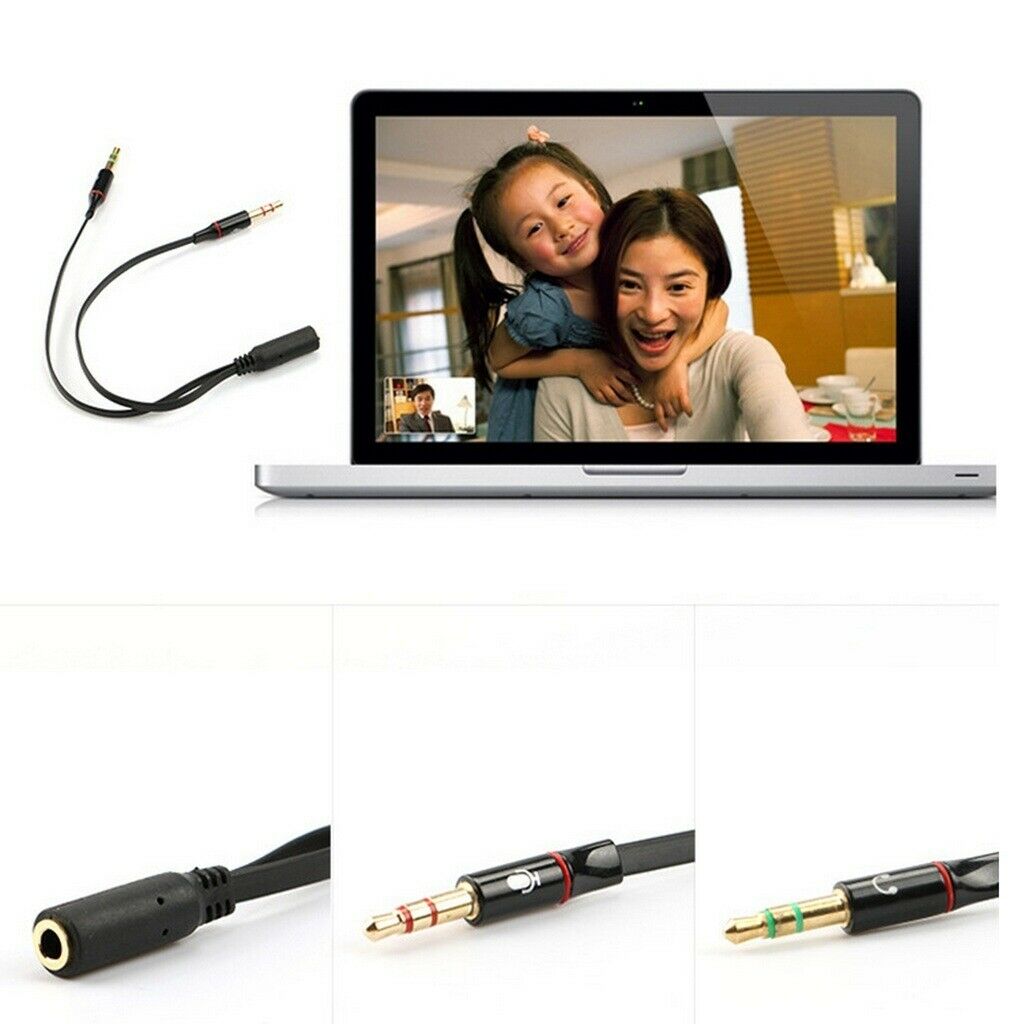 3.5mm stereo male to 2x female audio Y-splitter extension cable -White