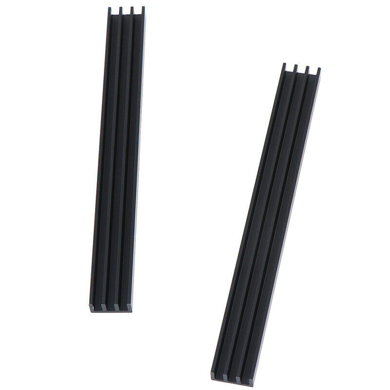 2Pcs 100 * 11 * 5mm Black Aluminum Chip Radiators Heatsink UKR.l8