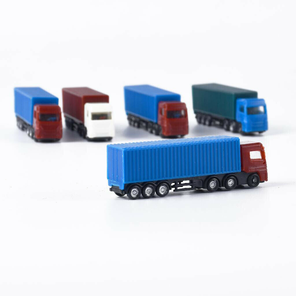 5pcs Trains Models Kits 1/150 Truck Vehicle Toys Cars Parking Street Layout