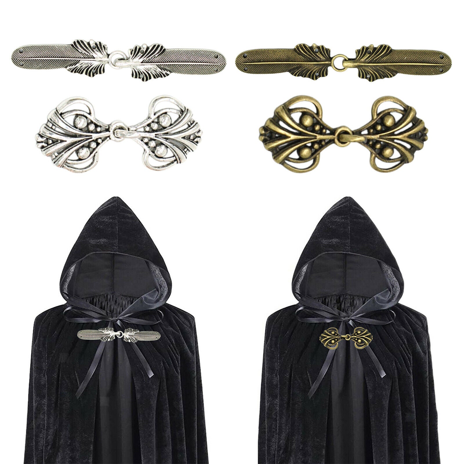 4 Pairs Cardigan Pin Buckle Hooks Eyes Brooch Fastener Clip Duck Accessories