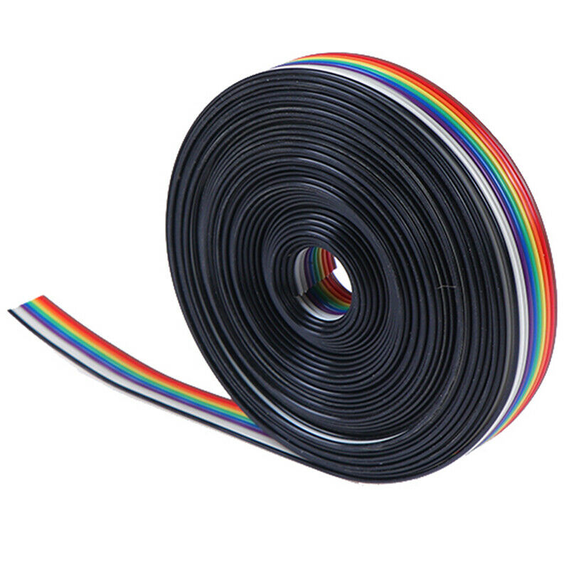 5 meters/lot Ribbon Cable 10 WAY Flat Cable Color Rainbow Ribbon Cable W jvABDD