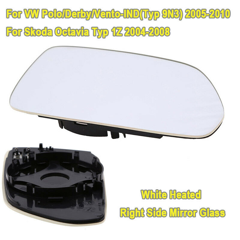 Right Driver Side Rear View Door Wing Mirror Glass Heated for VW POLO 2001-2012