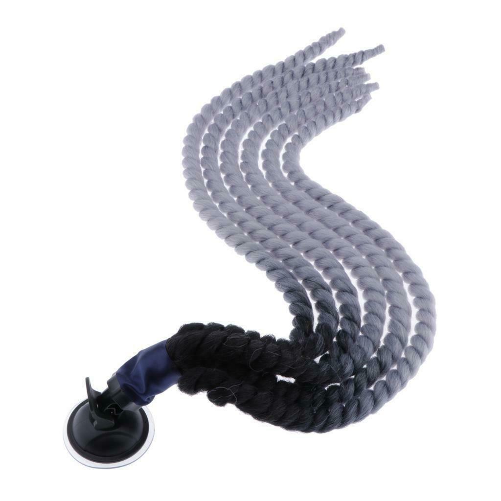 Hand-made Helmet Braids / Ponytail Motorcycle/Bicycle Helmet Wig Hair  Gray