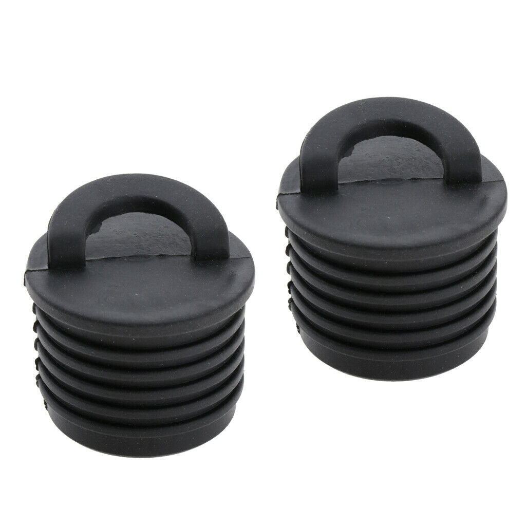 2 lot Kayak Scupper Boat Ribbed Stopper Bung Raft Dinghy Black Replacement