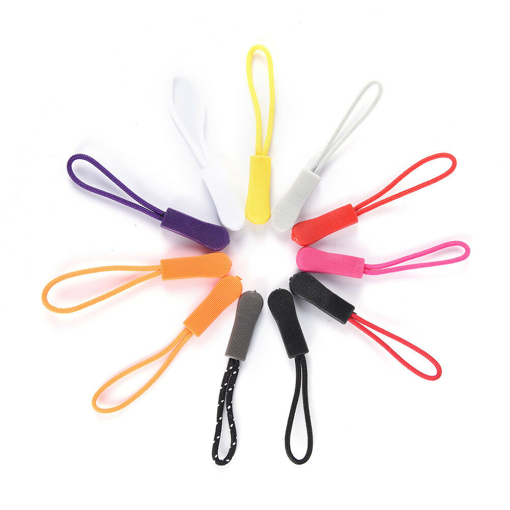 10PCS Zipper Pulls Cord Rope Ends Lock Zip Clip Buckle for Clothing Bags .l8