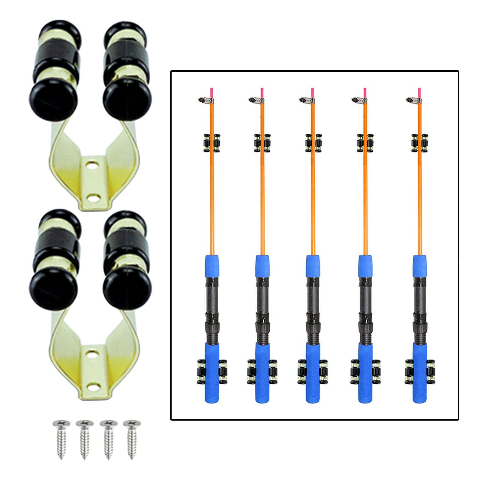 Set of 2 Fishing Pole Holder Clip Fishing Rod Keeper with Screws for Fishing