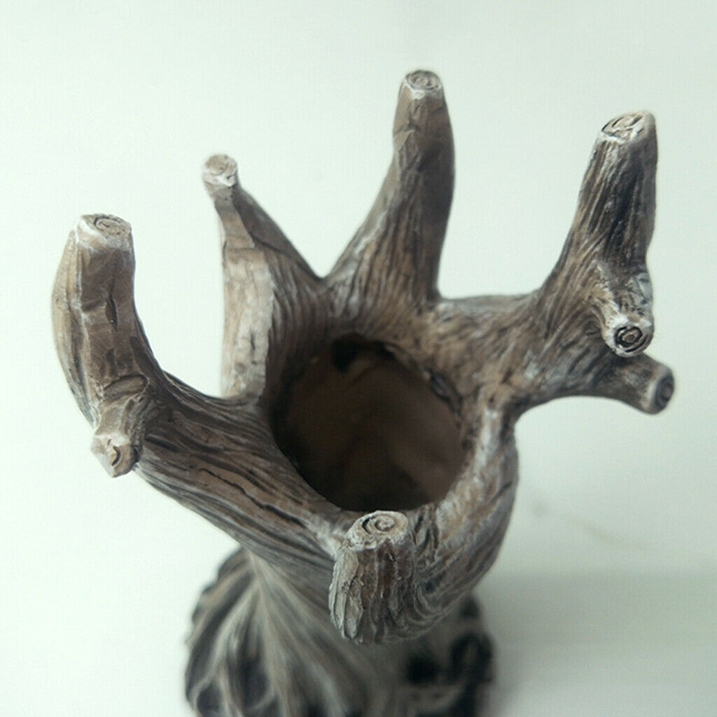 Tree Trunk Shape Statue Flower Planter Garden Plant Pot Art Flowerpot Decor