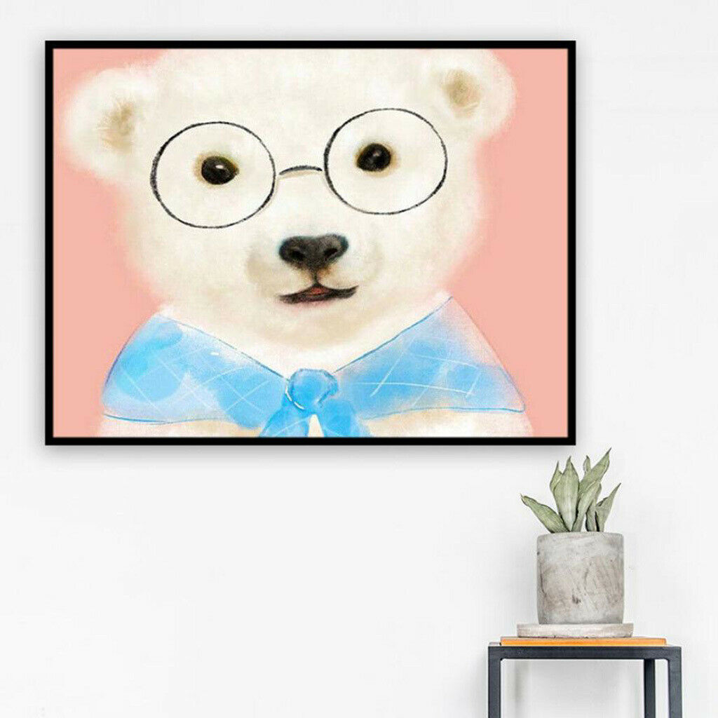 1 Set DIY Diamond Cute Bear Paintings Kits for Home Office Decoration