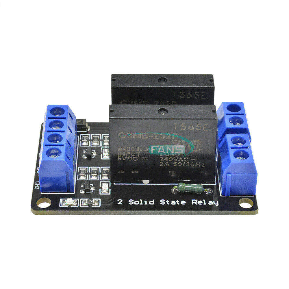 5V 2 CH OMRON SSR G3MB-202P Solid Relay Module with Resistive Fuse For Arduino M