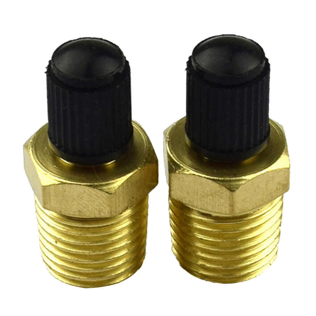 2Pcs 1/4 Inch NPT Brass Auto Compressor Tank Fill Valve, Golden