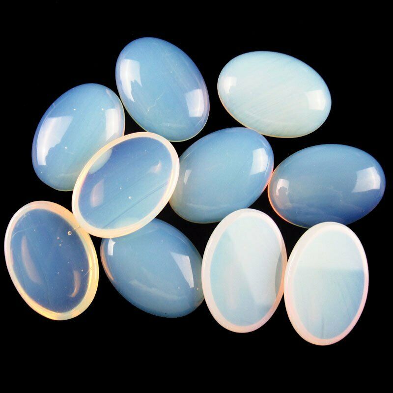 8Pcs 34g Natural Opal Opalite Oval 25x18x6mm Cab Cabochon A-235JM