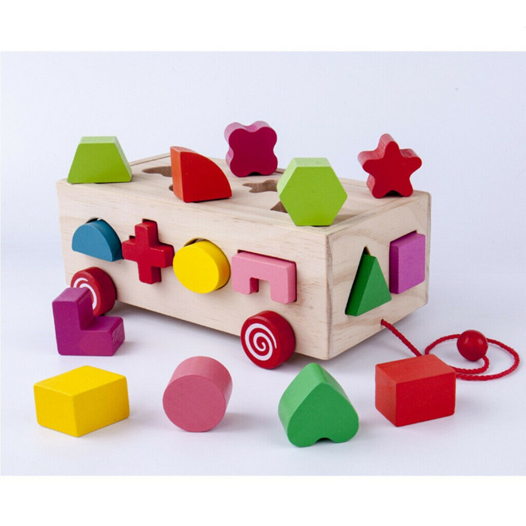 Wood Shape Sorter Block Mathching Sorting Learning Toys Montessori Kids Gift
