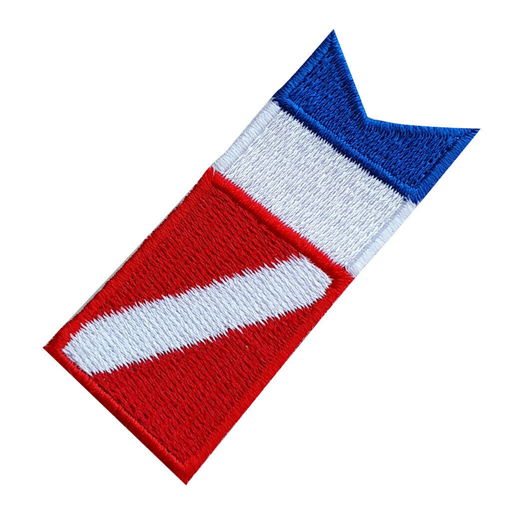 3Pcs Scuba Diving Dive Diver Down Flag Sew On Embroidery Patch Alpha Flag