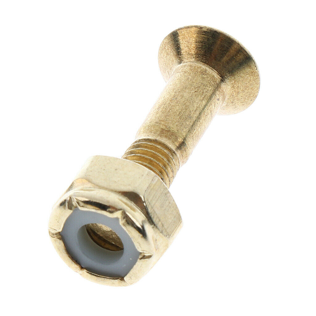 8Pcs/Set Skateboard 25mm Screws Bolts with Nuts Set Replacement Part, Golden