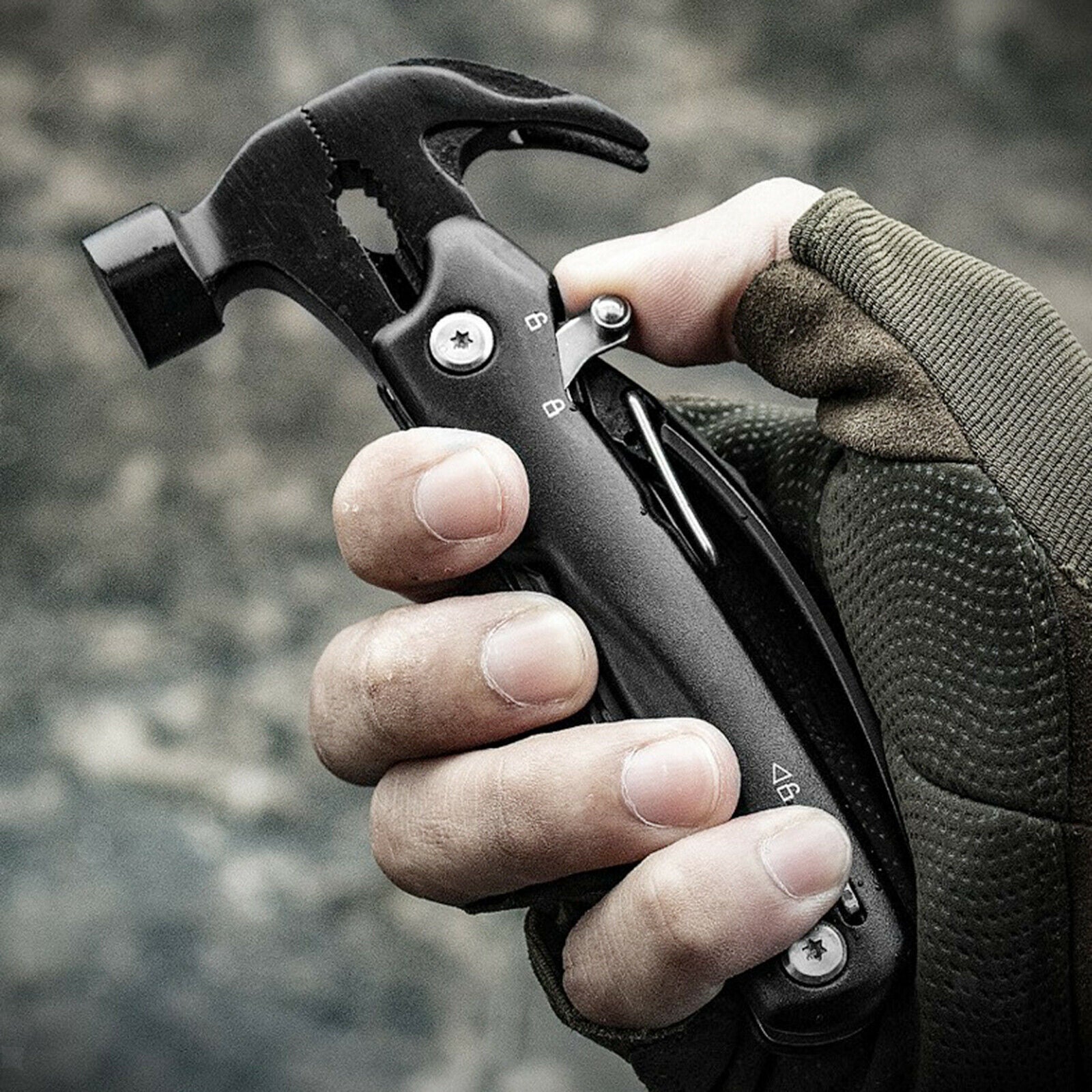 Multitool Hammer 12-in-1 Camping Fishing Emergency Tools for Men Gifts