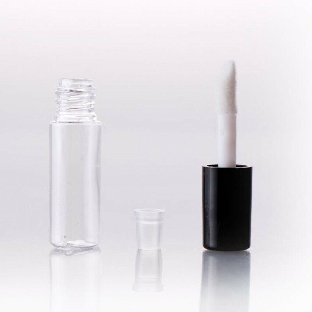 5x Empty 2ml Clear Mini Lip Gloss Tube Bottle with Wand for Lipstick Samples