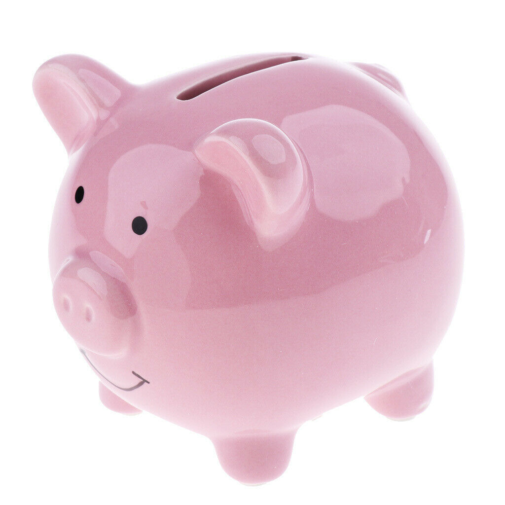 Adorable Ceramic Kids Piggy Bank Money Box Craft Funny Gift S-Pink Pig Shape