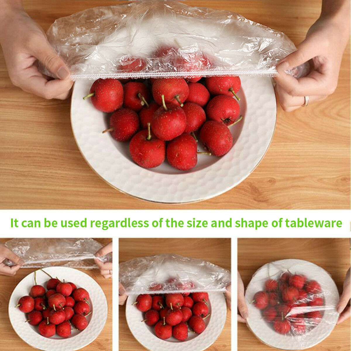 100Pcs Fresh Keeping Film Dustproof Disposable Bowl Cover Food Vacuum Sealed Bag