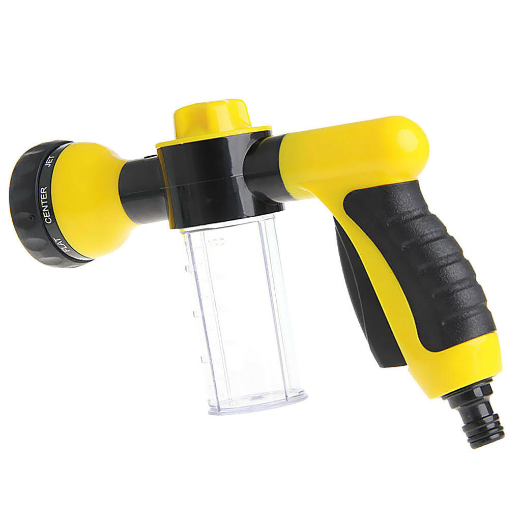 8 Function Spray Nozzle Gun Garden Hose Sprayer Water Pipe Fitting Yellow