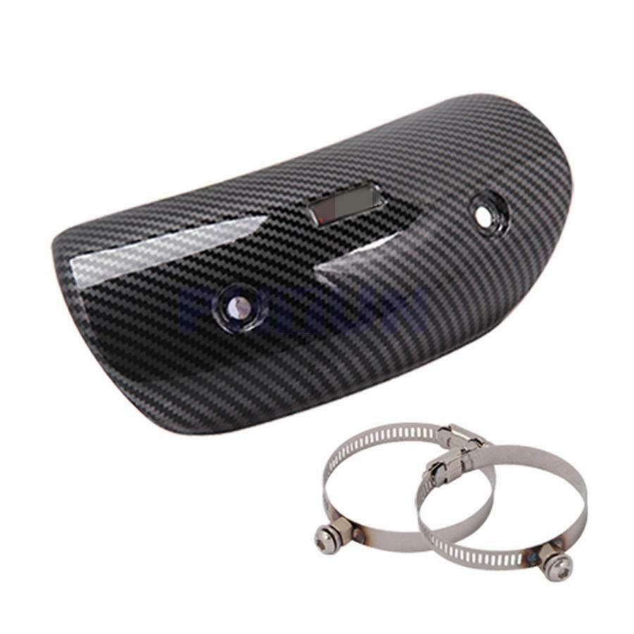 Motorcycle Exhaust Protector Heat Hot Shield Cover Glossy Carbon Fiber Look