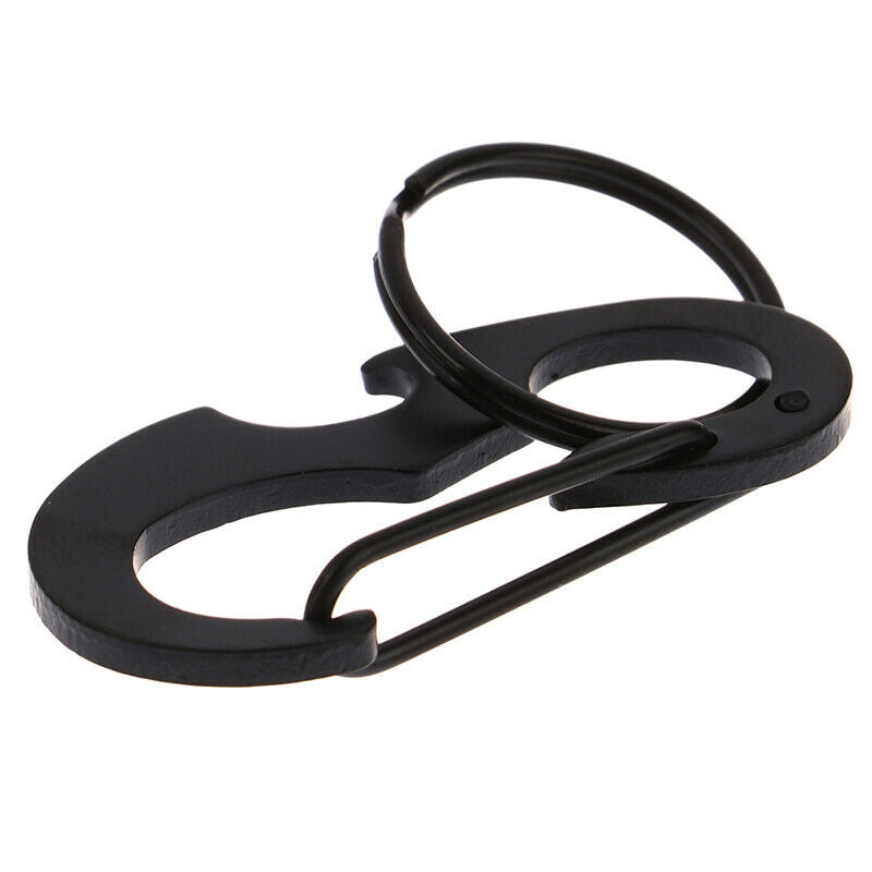 1pc Bottle Opener Keychain Ring D Shape Buckle Clip Outdoor Camping Carab.l8