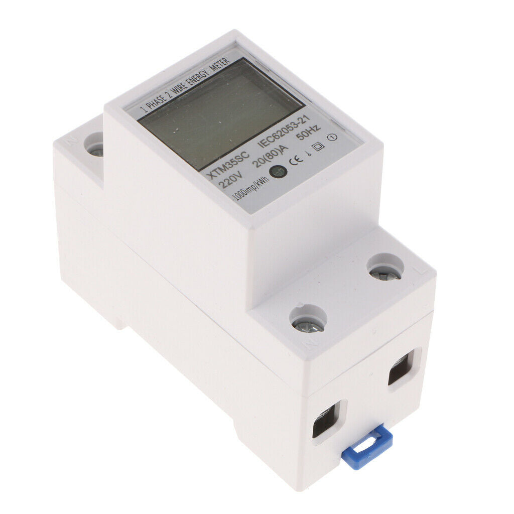 XTM35SC 220V Single Phase Din Rail KWH Watt Hour Din-rail Energy Meter LCD
