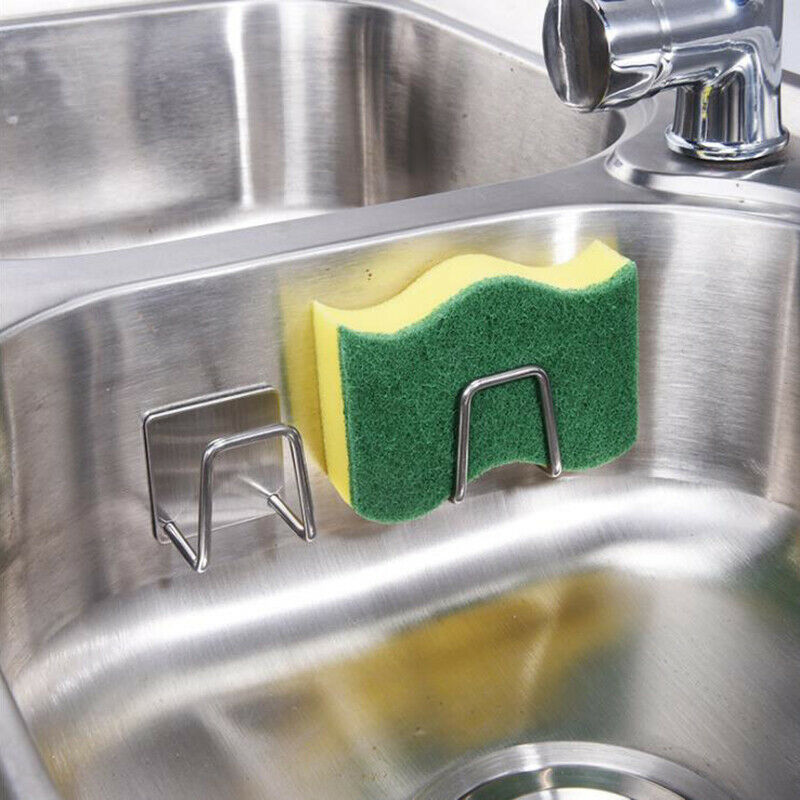Kitchen Stainless Steel Sponges Holder Sink Accessories Storage Organiz.l8