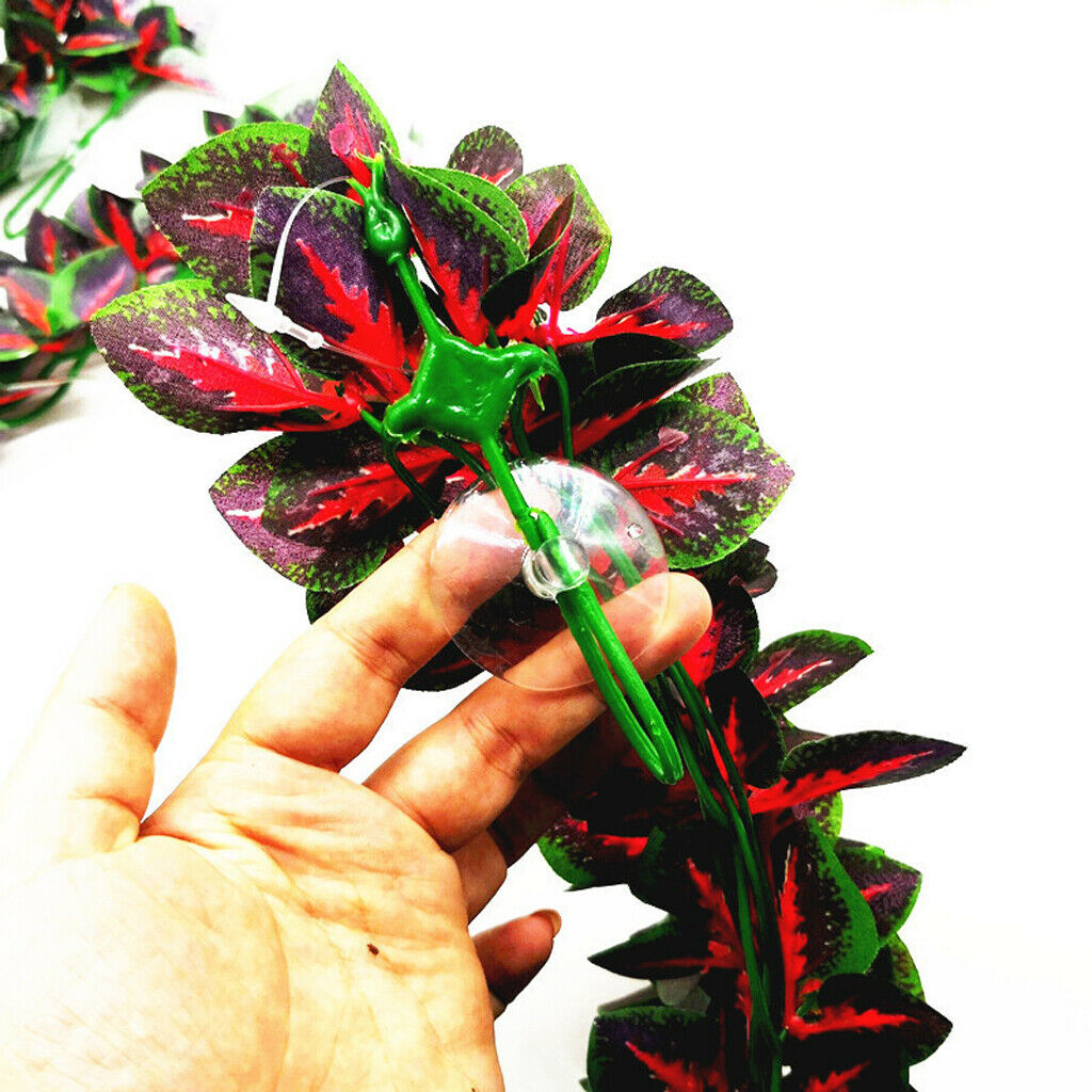 4 PCS Reptile Jungle Vines Bendable Terrarium Decor Vines Plant Leaves Pet
