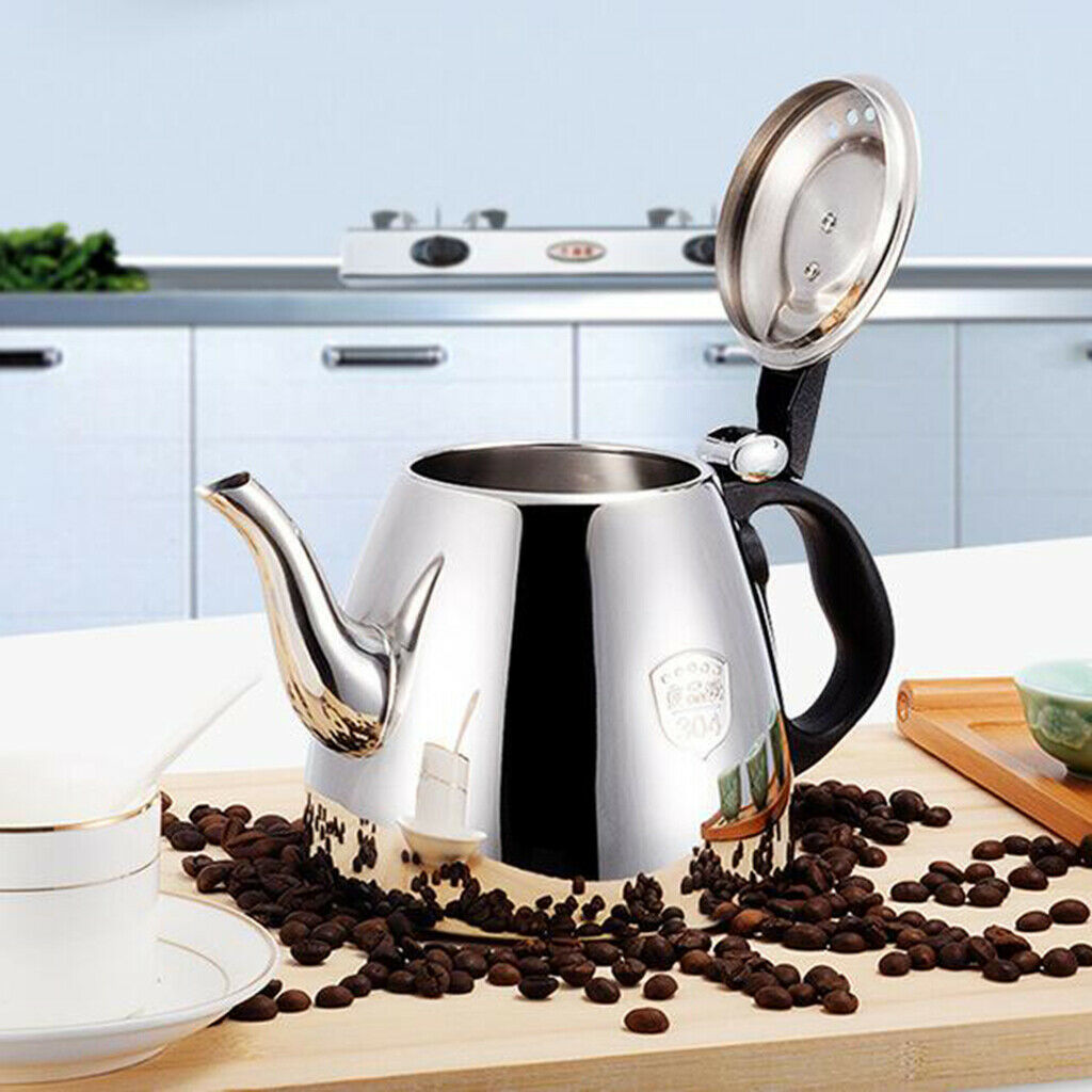 New Stainless Steel Teapot Coffee Pot Water Kettle 1.2L Catering Restaurant