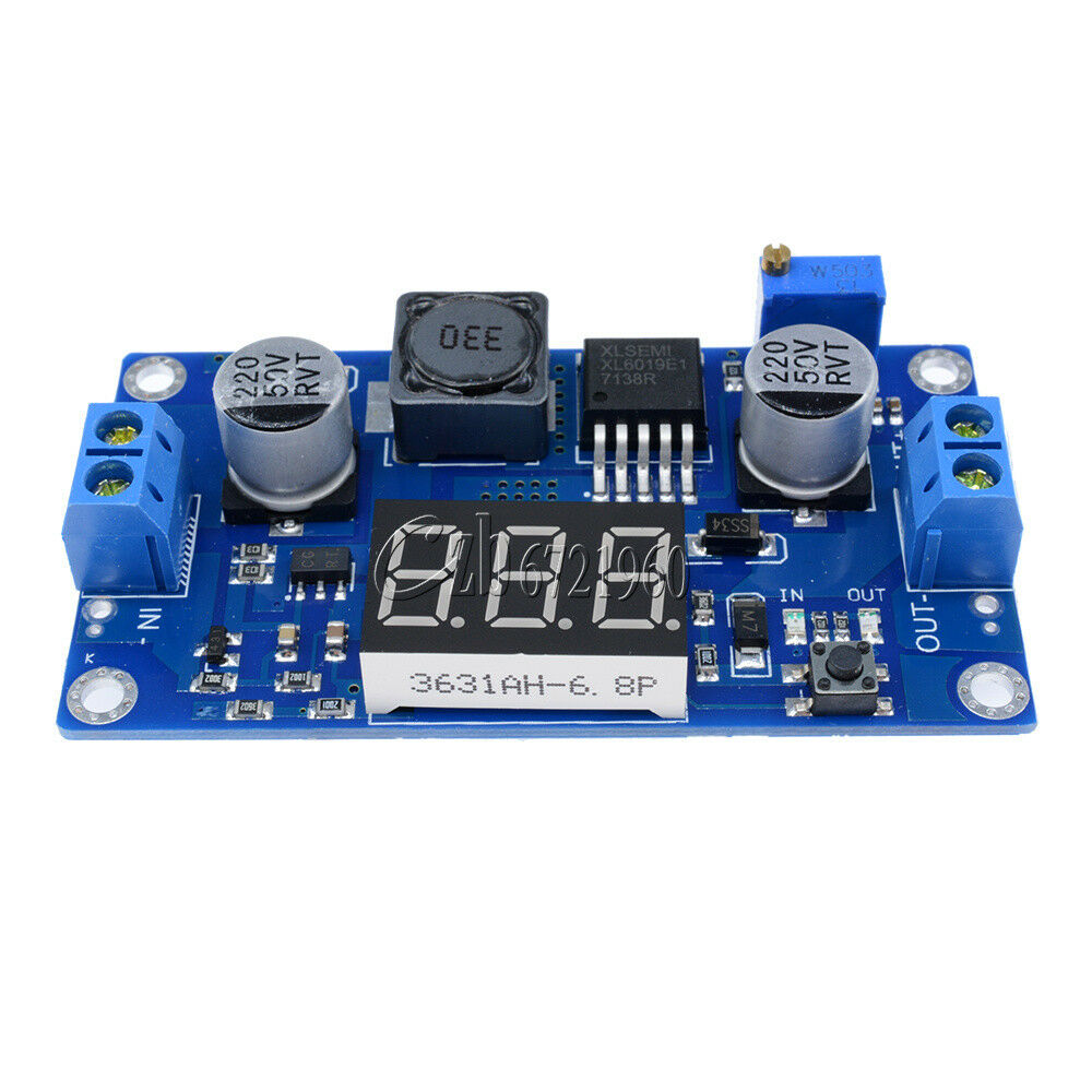 2PCS DC-DC 4.5-32V to 5V-52V XL6009 Boost Step-up Power Module LED Voltmeter