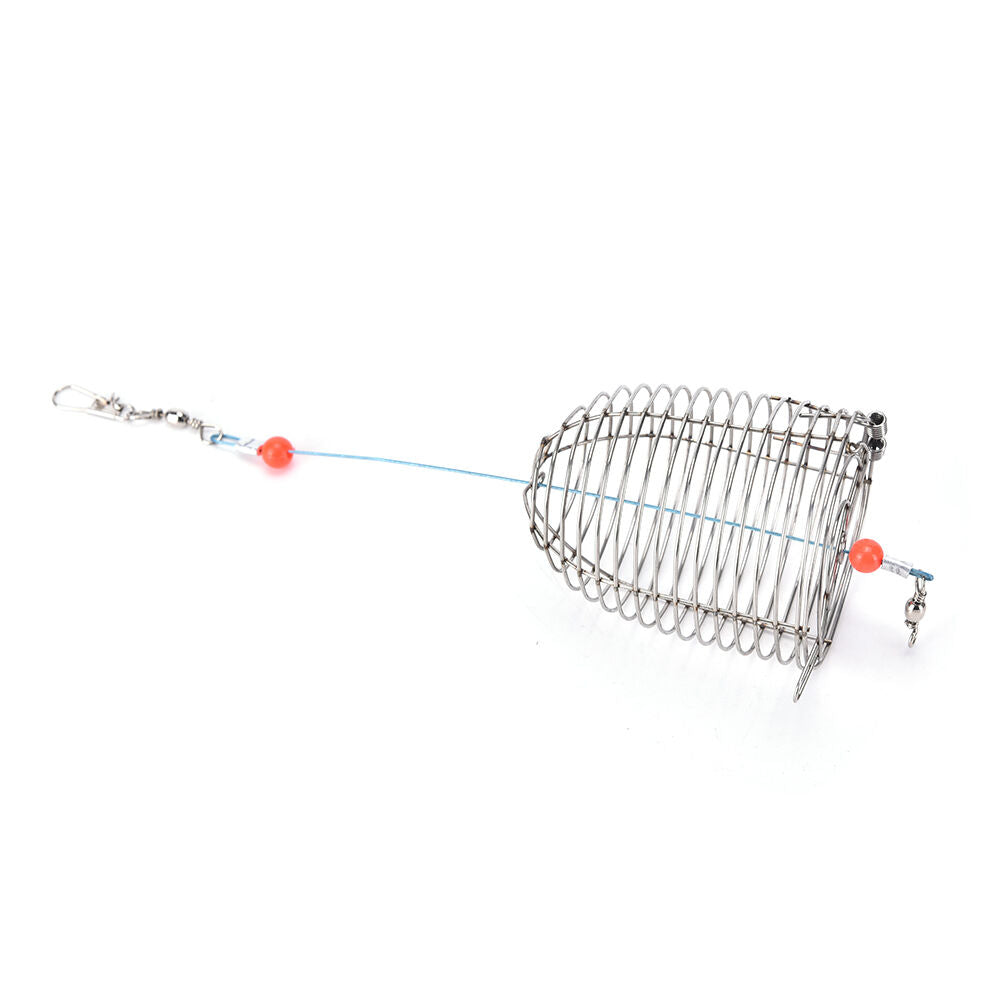 Cage Fishing Trap Basket Feeder Holder Stainless Steel Wire Fishing Lur.l8