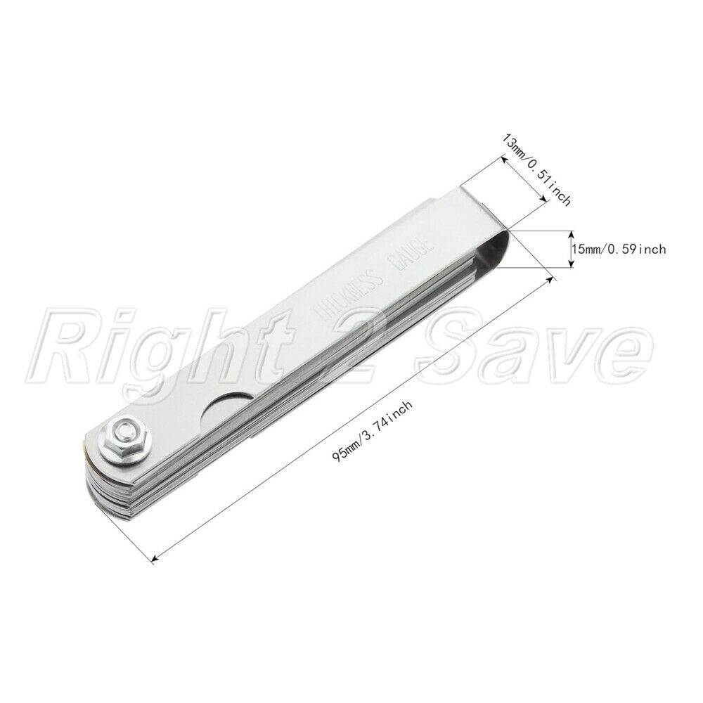 Metalworking Measuring Gage Imperial Metric Combination Feeler Gauge 32 Blades
