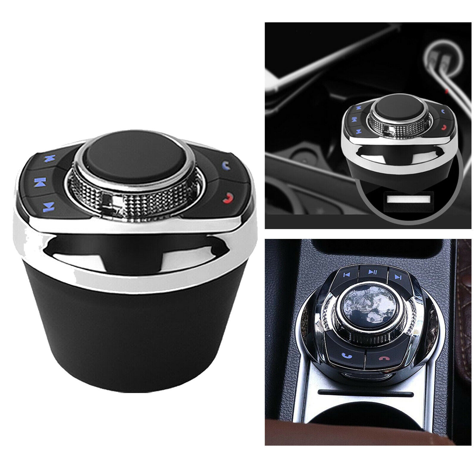 Cup Shape Car Steering Wheel Remote Control Button Adapter with LED Light