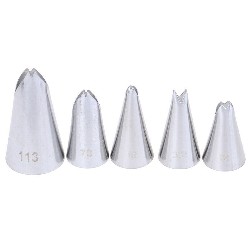 5Pcs Leaves Nozzles Stainless Steel Icing Piping Nozzles Tips Pastry Cake.l8