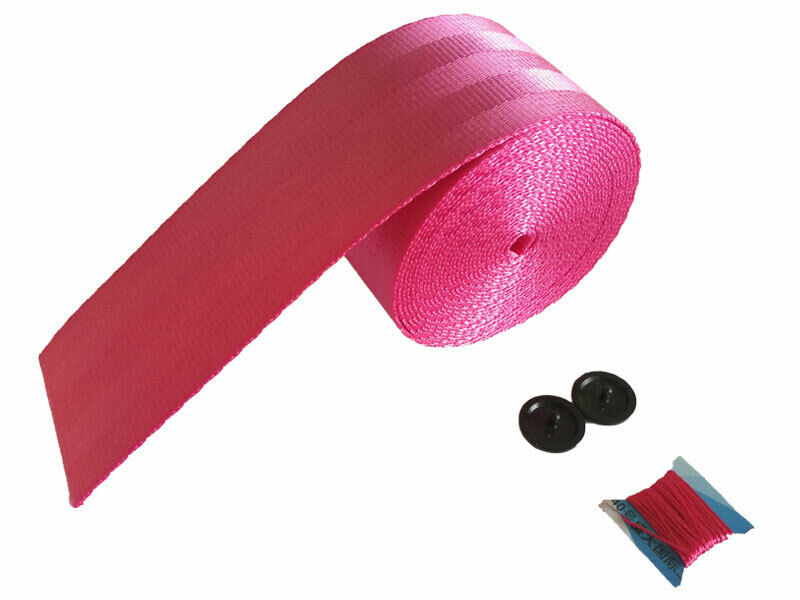 Universal Seat Belts Pink 3.6m Webbing Car Racing Front Safety Retractable Lap