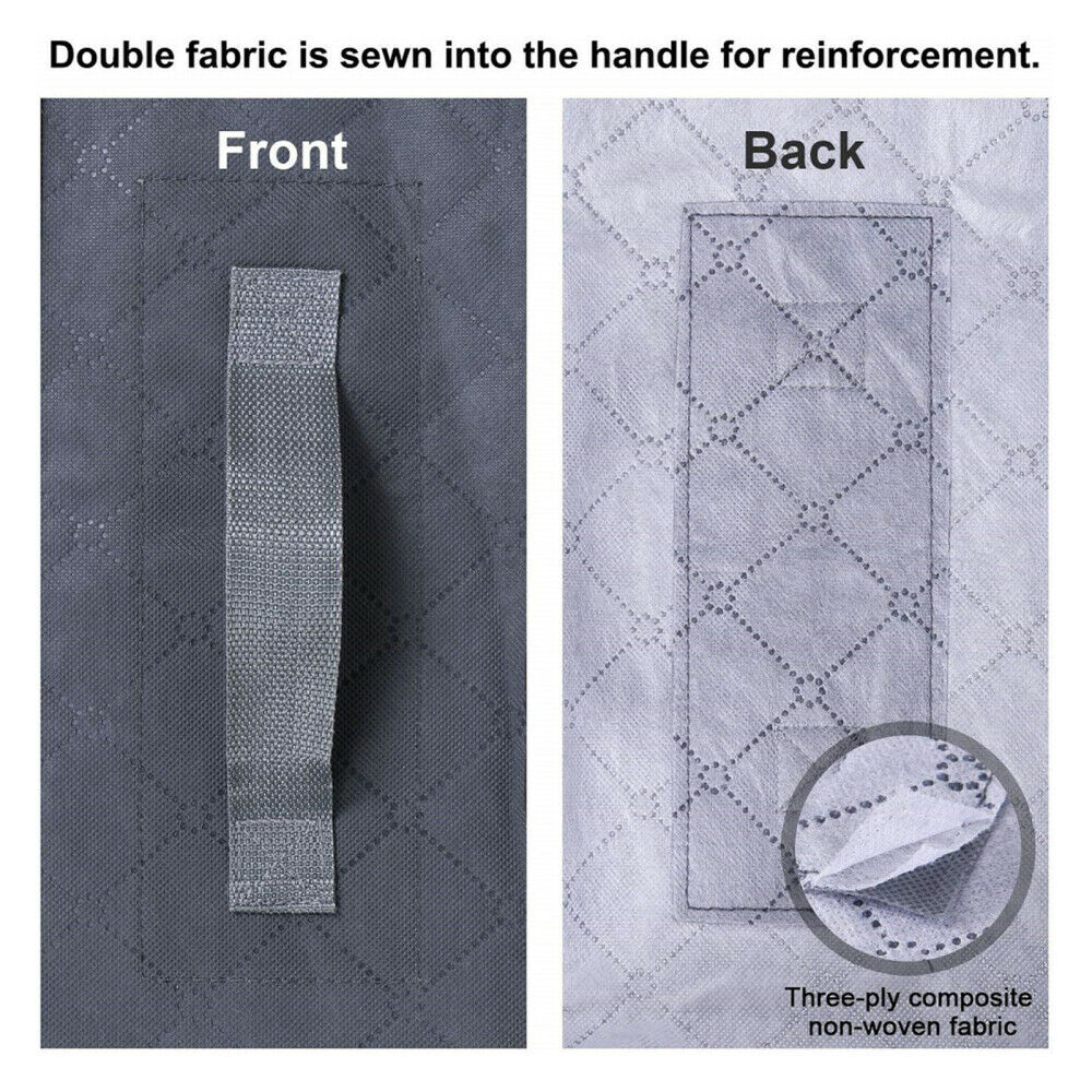 Flexible Zippered Underbed Storage Bag for Comforter Blanket Packing Storage
