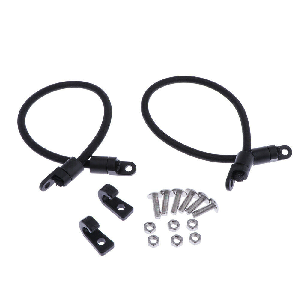 Kayak Paddle Keeper Kit Leash 2 J Hook Bungee Cord Canoe Marine Accessories