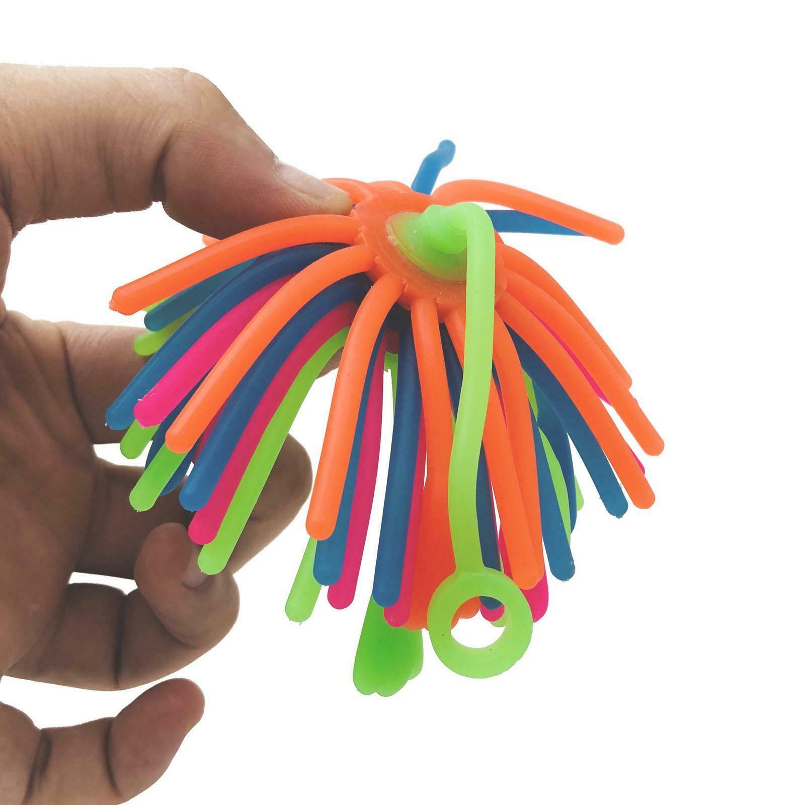 Stretchy String Noodles Ball Fidget Neon Kids Anti Stress Bouncy Ball Toys