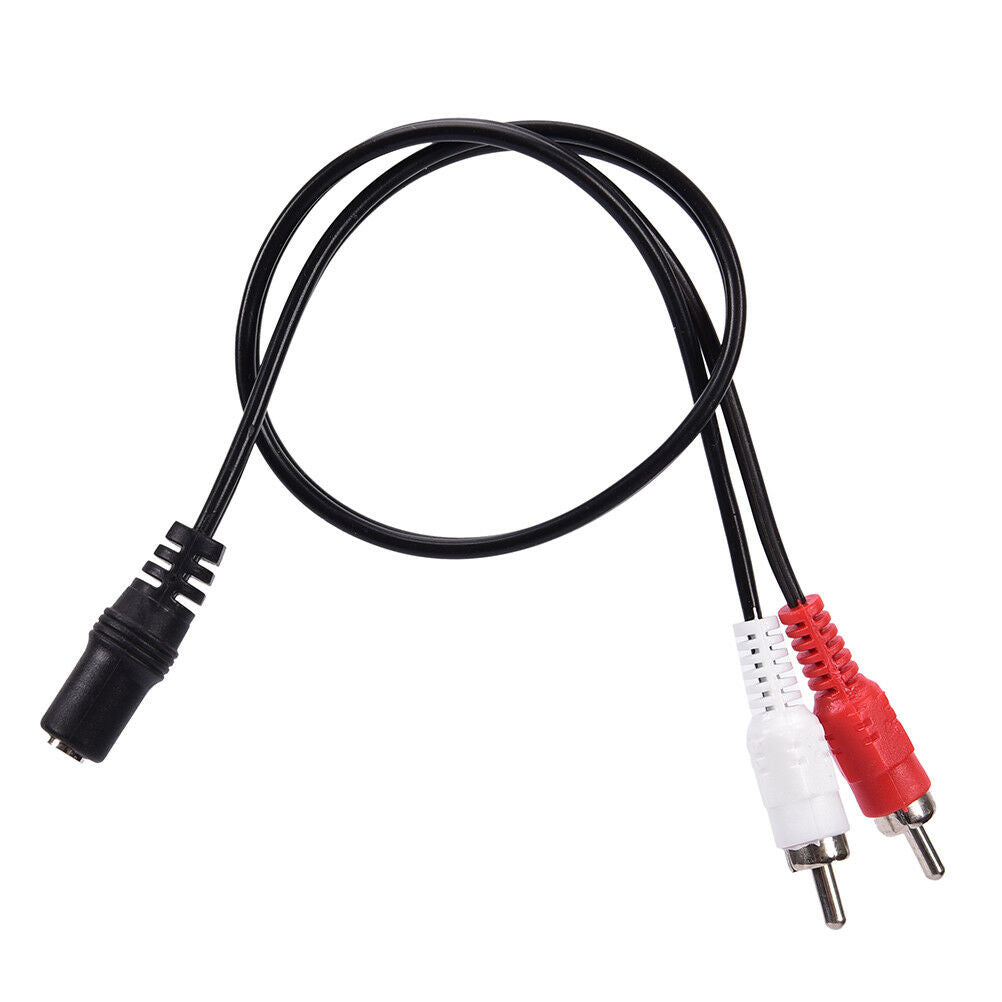 2-RCA Cable Male Plug to 3.5mm Female Aux Audio Headphone Jack ConverterA.l8