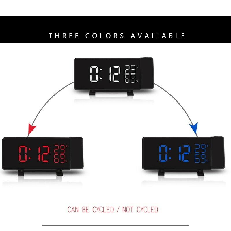 Multifunctional Alarm Clock Electronic Projection Clock Home Bedroom Creative H3