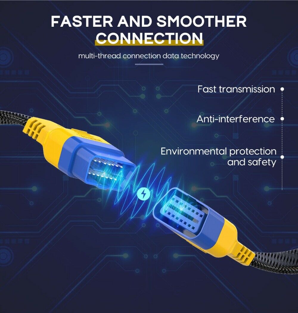 20CM OBD2 Extension Cable 16Pin Male To Female Diagnostic Connector Car Adapter