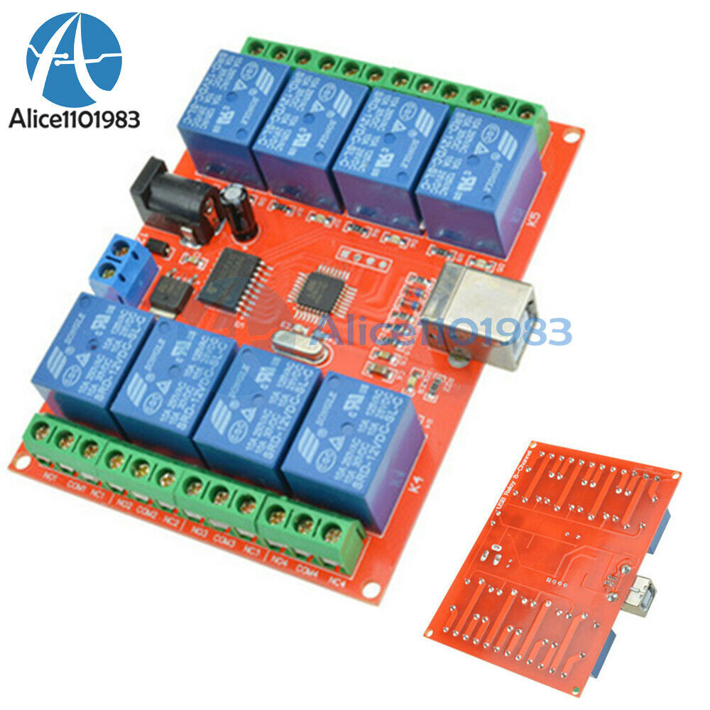 12V USB Relay 8 Channel Programmable Computer Control For Smart Home New