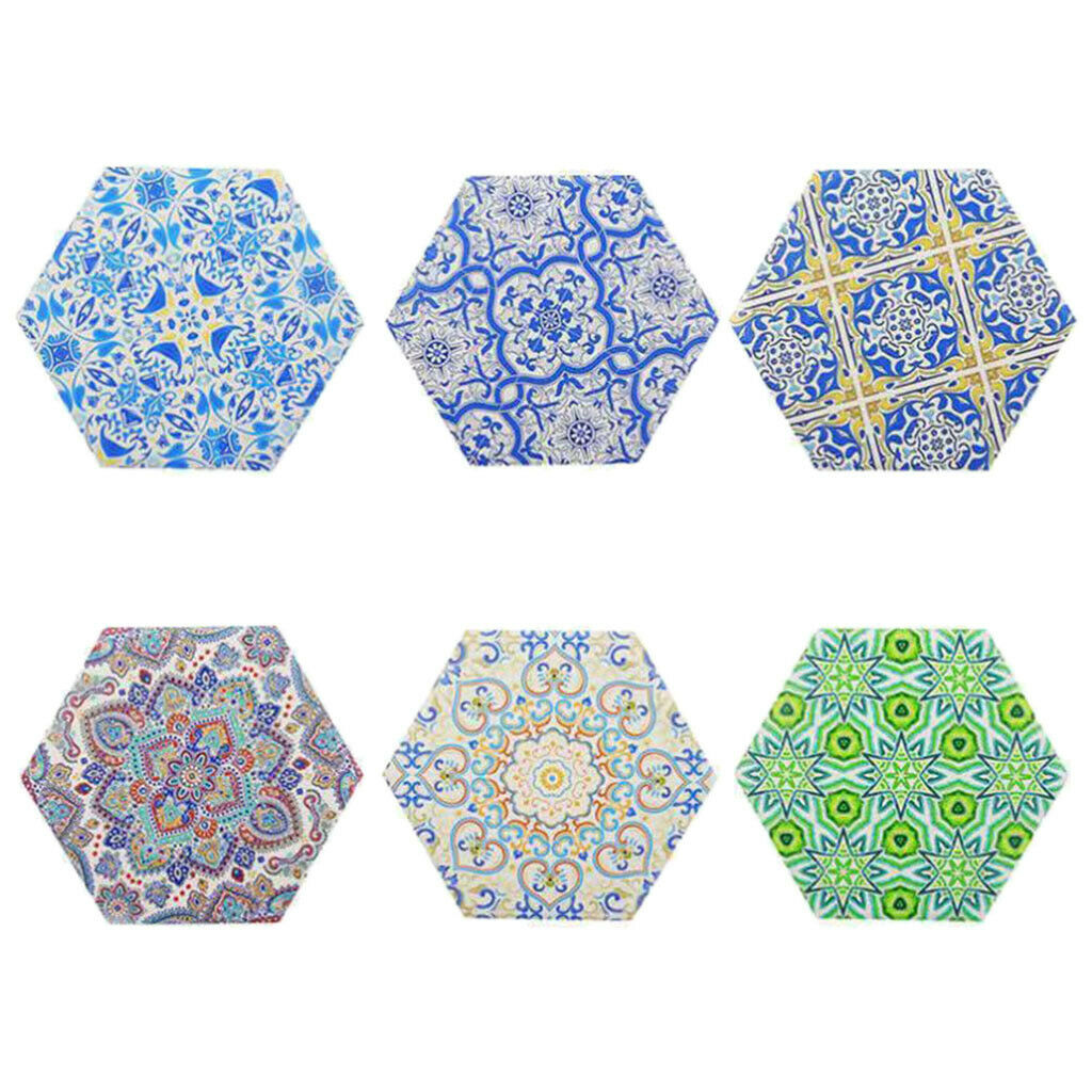 6pcs Heat-insulated Mandala Coasters Kitchen Table Top Dining Room Decor