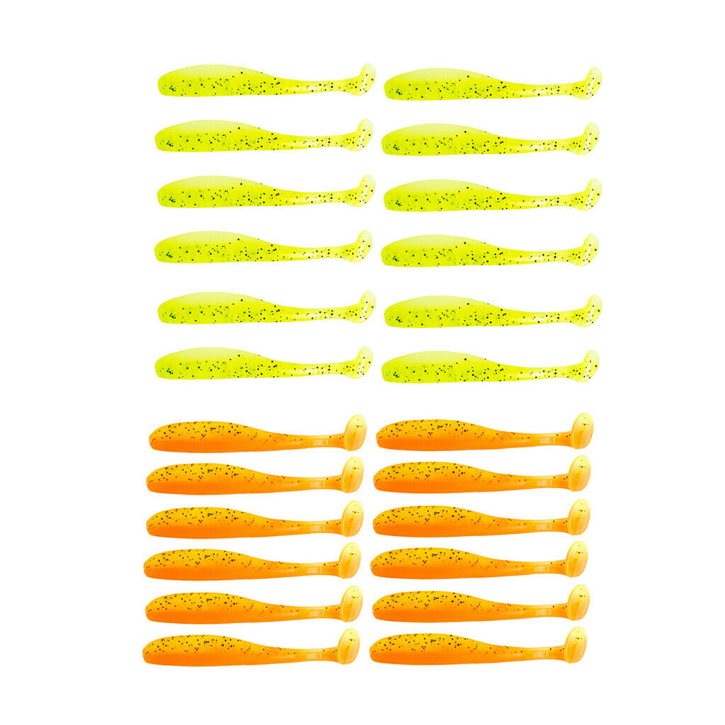 24x Artificial Swimbaits Shad Simulated T Tail for Saltwater Freshwater